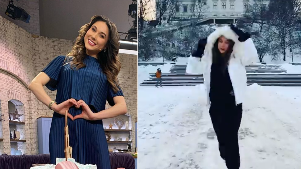 Ciężarna Ida Nowakowska tańczy na śniegu. Ale wywija! Brzuch jej nie przeszkadza!