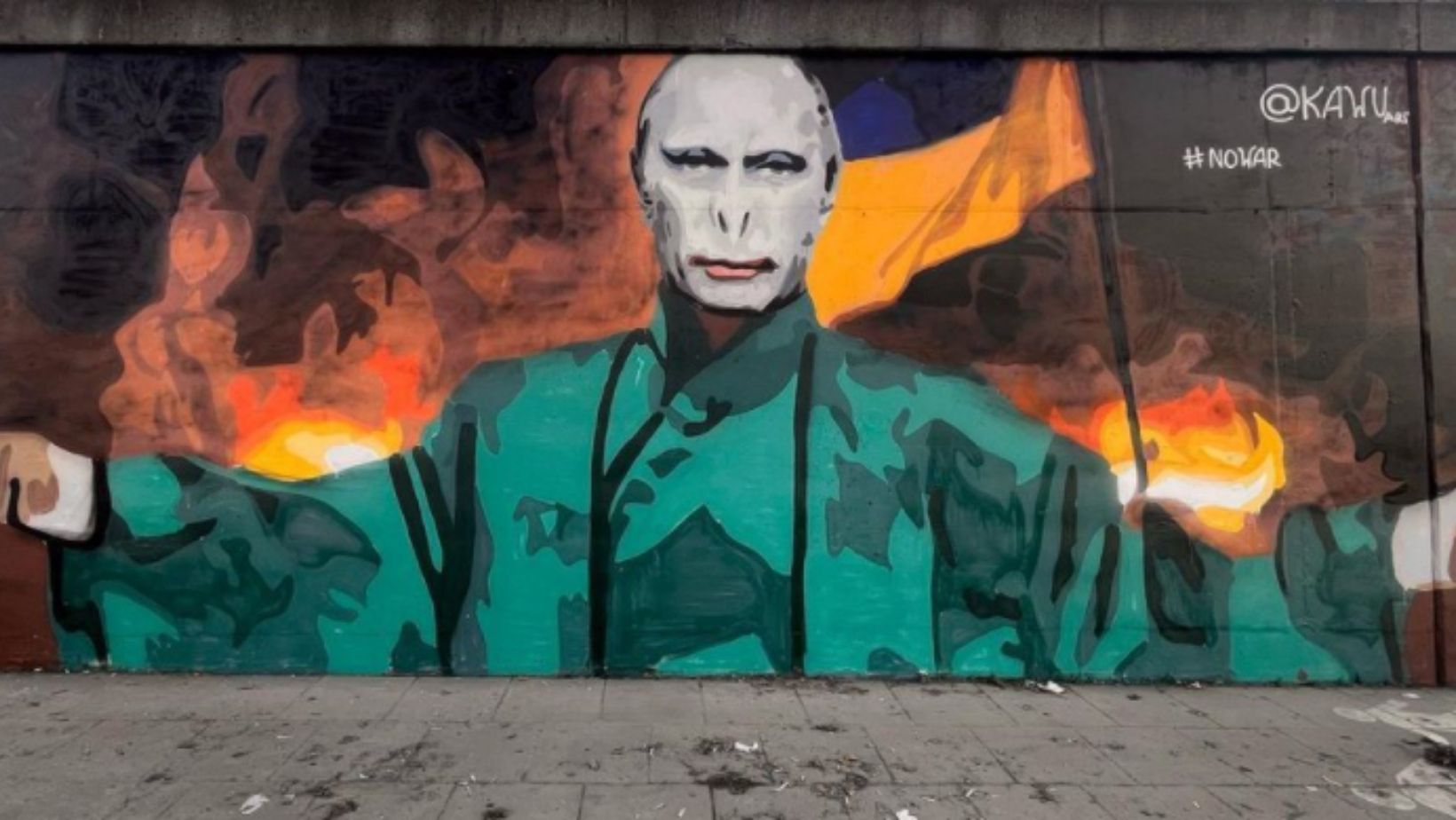 Mural z Władimirem Putinem.