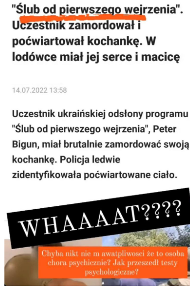 Screen z Instagrama Anity Szydłowskiej.