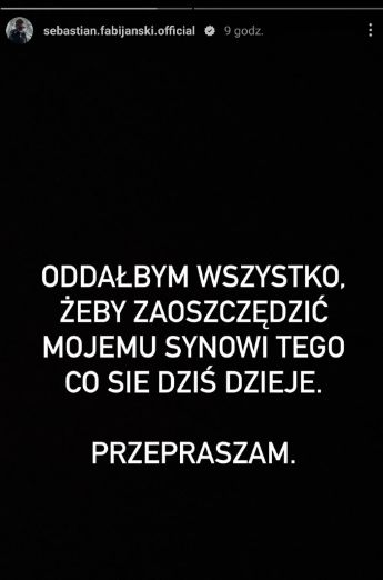 Fabijański zwraca się do syna