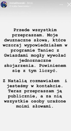 Oświadczenie Michała Malitowskiego