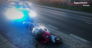 motocyklista zainkasował