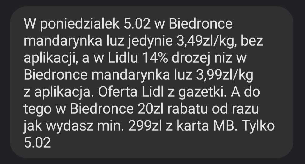 Szokujące SMS-y od Biedronki.