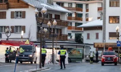 Zdjęcie z pożaru w Szwajcarii.