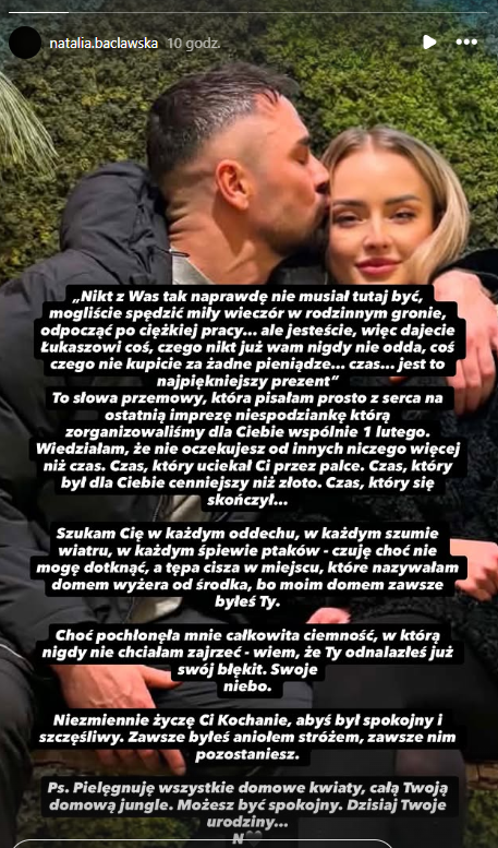 Wzruszający hołd partnerki dla Łukasza Litewki w dniu jego urodzin: “Możesz być spokojny”