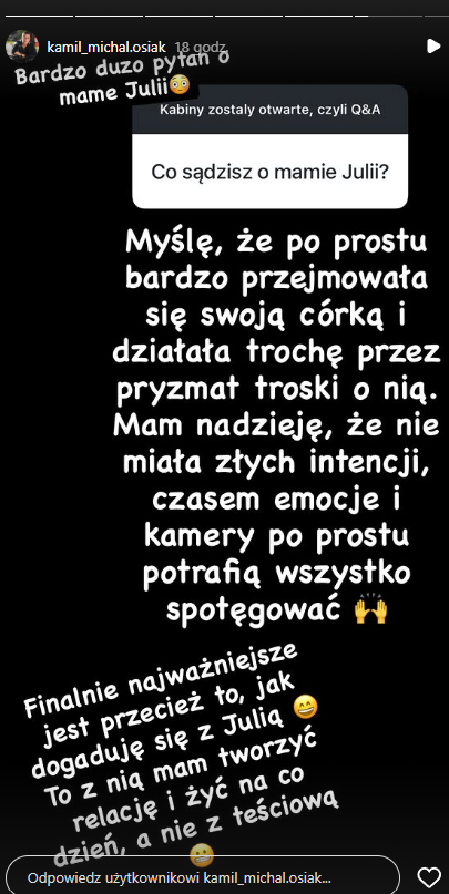 Kamil “Uno” broni mamy Julii z „Love is blind: Polska”. „Nie miała złych intencji” 