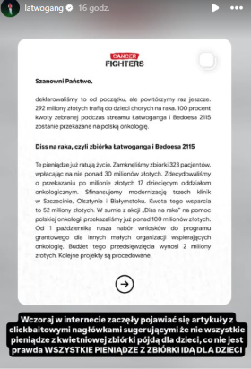 Łatwogang zabrał głos po aferze wokół Cancer Fighters. Odpowiedział na pytania o pieniądze